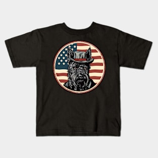 Scottish Terrier 4th of July Kids T-Shirt